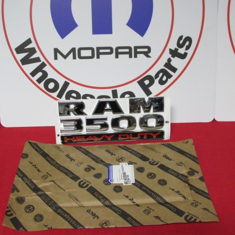 DODGE RAM Chrome Red Black "RAM 3500 Heavy Duty" Emblem NEW OEM MOPAR - Image 3