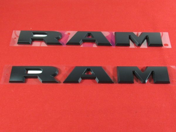 DODGE RAM Black RAM LEFT&RIGHT Front Door Emblem Nameplate NEW OEM MOPAR
