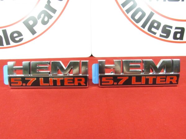 DODGE RAM 1500 Set Of 2 PLATINUM 5.7L Front Fender Hemi Badge NEW OEM MOPAR