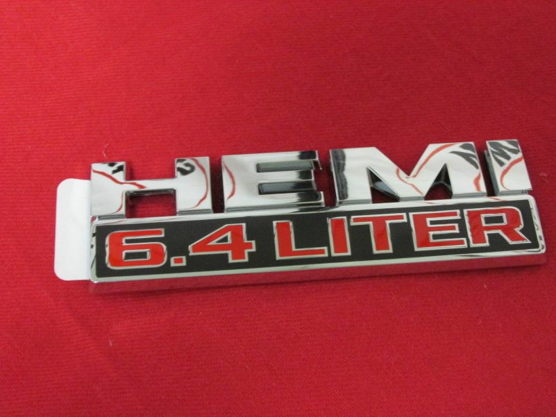 DODGE RAM HEMI 6.4 Liter badges emblems Nameplates SET OF 2 NEW OEM MOPAR - Image 2