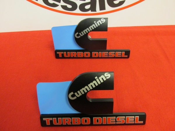 DODGE RAM Set Of Two BLACK Cummins Turbo Diesel Nameplate Badge NEW OEM MOPAR