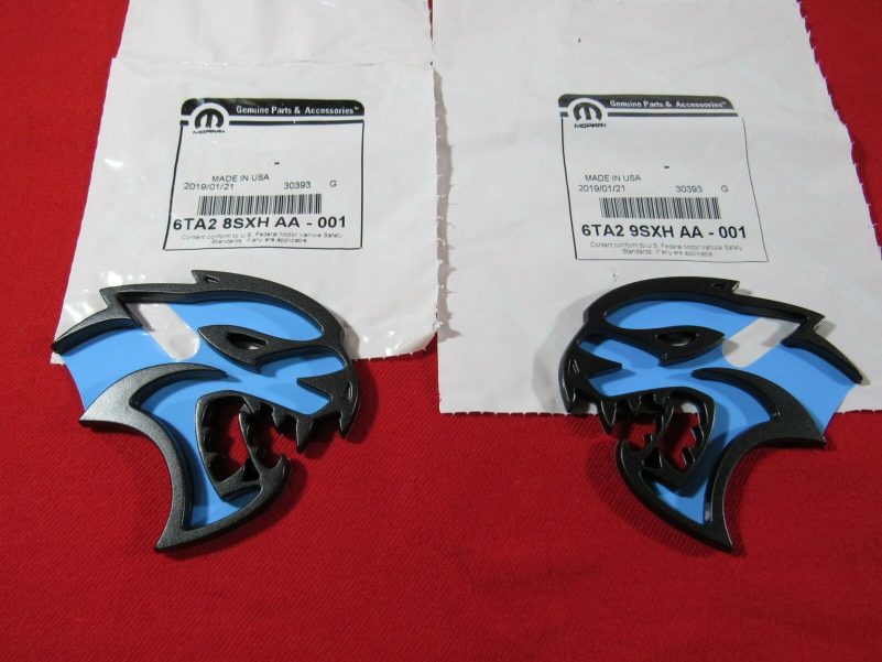 DODGE CHALLENGER CHARGER Dark Hellcat Emblem Badge RH&LH Side NEW OEM MOPAR - Image 2