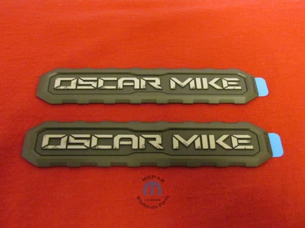 JEEP WRANGLER Set Of Two Oscar Mike Nameplates NEW OEM MOPAR