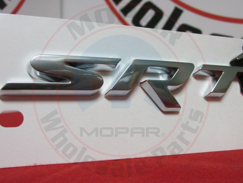 DODGE CHALLENGER HELLCAT Black & Silver SRT Decklid Nameplate Emblem OEM MOPAR - Image 2