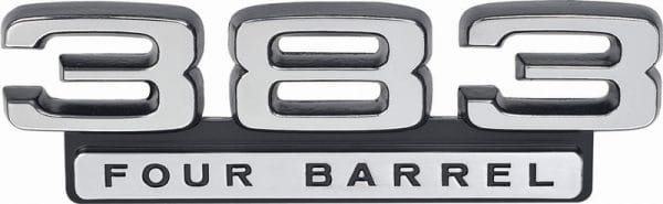 Fender Emblem - "383" - LH or RH (Sold Each) - 66-70 Dodge Plymouth