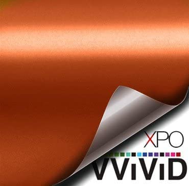 VViViD Orange Satin Chrome Vinyl Wrap Stretch Conform DIY Easy to Use Air-Release Adhesive (3ft x 5ft)
