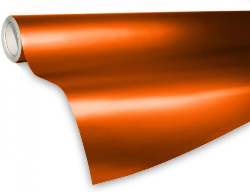 VViViD Orange Satin Chrome Vinyl Wrap Stretch Conform DIY Easy to Use Air-Release Adhesive (3ft x 5ft) - Image 2