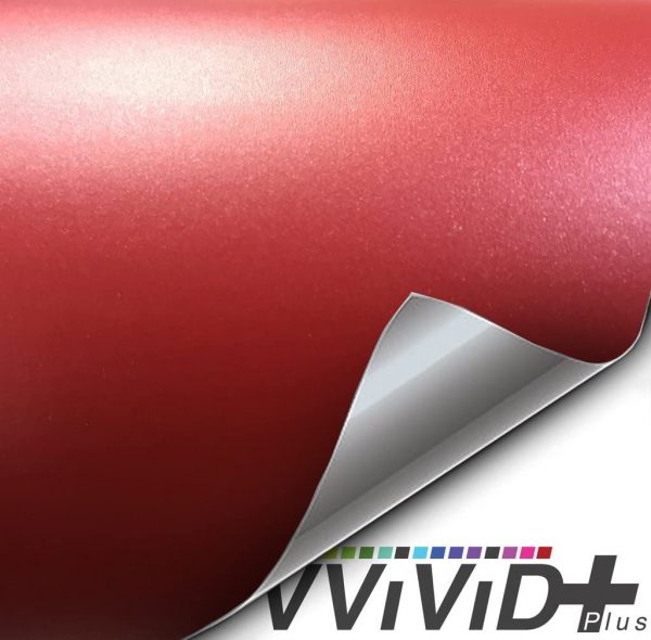 VViViD+ Premium Vinyl Wrap Film (50ft x 5ft, Matte Metallic Lava Red)