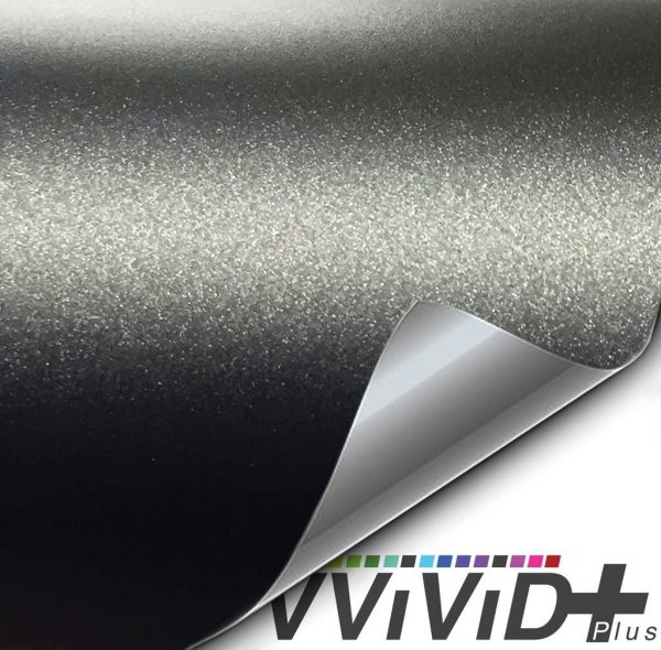 VViViD + Matte Metallic Black Vinyl Wrap (100ft x 5ft)
