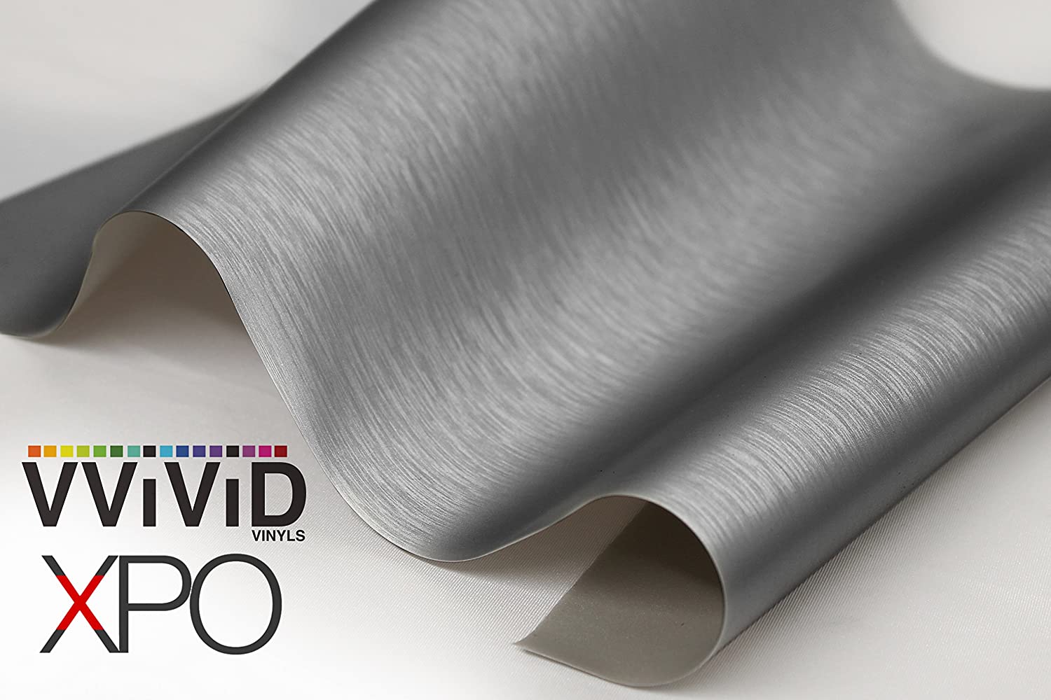 VViViD XPO Gunmetal Grey Brushed 5ft x 1ft ft Car Wrap Vinyl Roll with Air Release Technology 