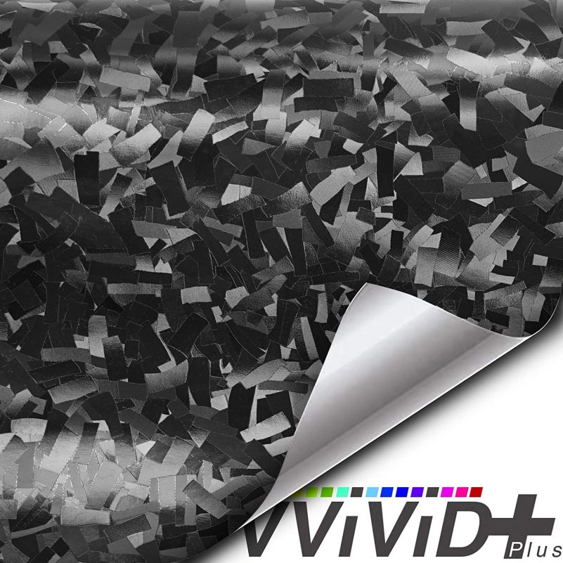 VViViD+ 2020 Edition Forged Black Composite Carbon Vinyl Wrap Roll with Air Release Technology (100ft x 5ft)