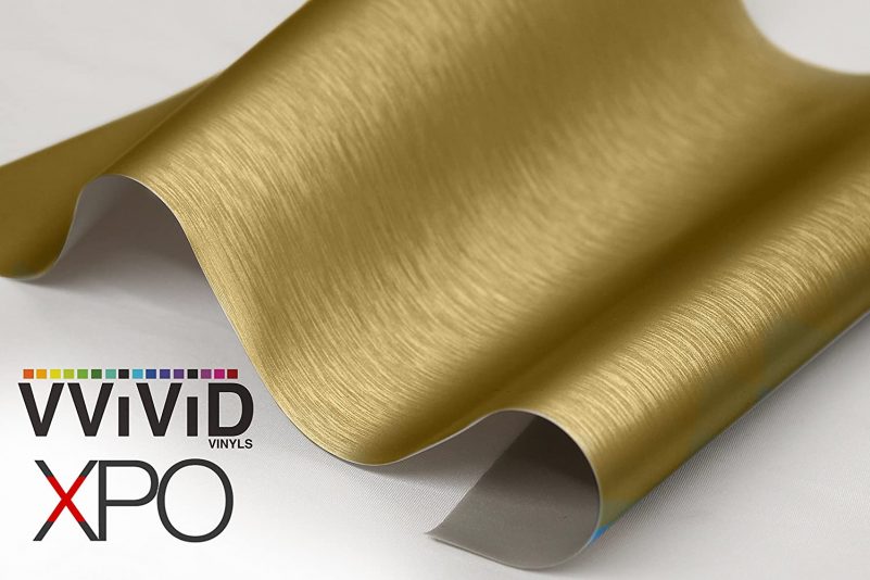 VViViD Gold Brushed Metallic Steel Vinyl Wrap Roll with Air Release Technology (6ft x 5ft) - Image 2