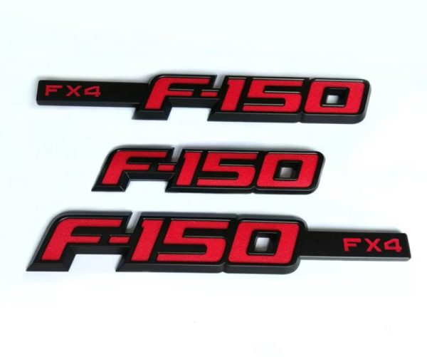 NEW Rear Tailgate + Right Left Fender Emblem Nameplate RED 09-14 F-150 FX4