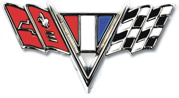 Fender Emblem - "V-Flag" - LH or RH (Sold Each) - 65-67 Chevy II Nova Chevelle Fullsize Chevy Car 67 Camaro