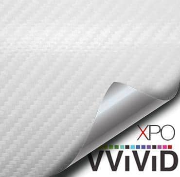 VViViD XPO White Carbon Fiber Car Wrap Vinyl Roll with Air Release Technology (100ft x 5ft)