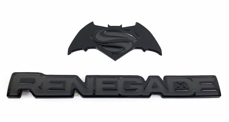 16-20 JEEP RENEGADE JUSTICE EDITION BATMAN VS SUPERMAN EMBLEM DECALS OEM  MOPAR - KLP Customs