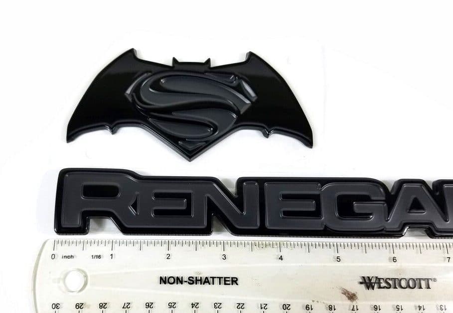 16-20 JEEP RENEGADE JUSTICE EDITION BATMAN VS SUPERMAN EMBLEM DECALS OEM  MOPAR - KLP Customs