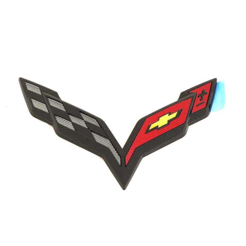 OEM Front Bumper Grille Carbon Flash Cross Flags Emblem 14-19 Corvette 23183715