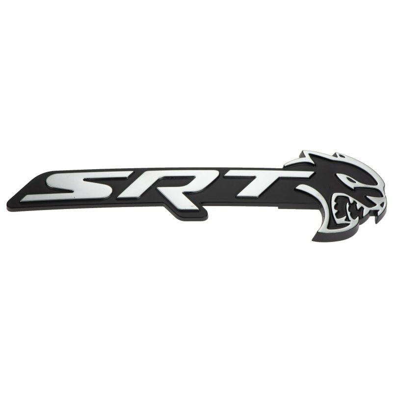 17-18 DODGE CHARGER SRT HELLCAT BLACK & SILVER SRT GRILLE EMBLEM BADGE MOPAR