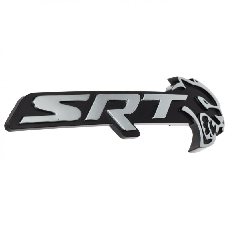 17-18 DODGE CHARGER SRT HELLCAT BLACK & SILVER SRT GRILLE EMBLEM BADGE MOPAR - Image 3