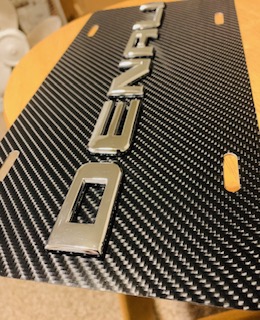 IPick Image GMC Denali Double 3D Logo License Plate Frame – Black Stainless Steel, Made In USA