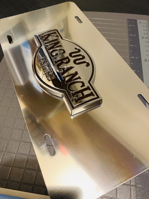 Handcrafted 3D Custom License Plate New Fits Ford King ranch super duty f150 xl lariat big horn // Chrome ON Chrome