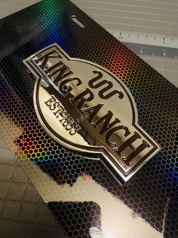 Handcrafted 3D Custom License Plate New Fits Ford King ranch super duty f150 xl lariat big horn // Hex Chrome Edition