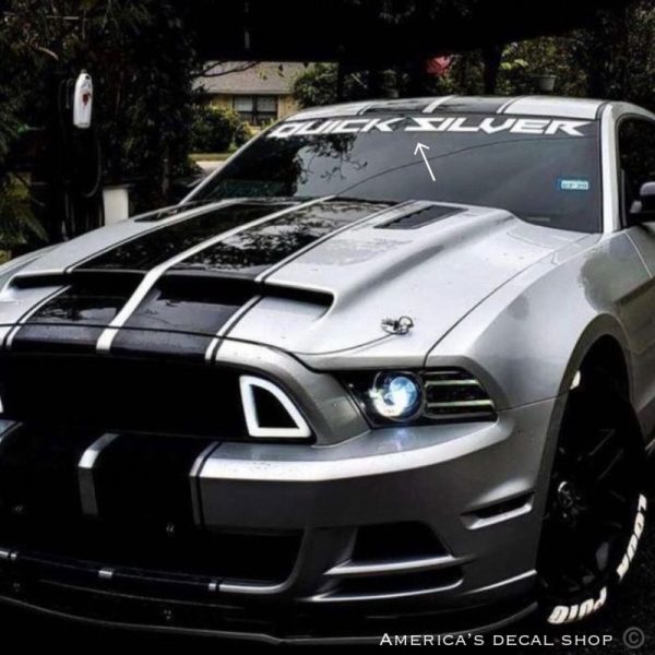 OEM Quick Silver Windshield Banner Decal New 1PC Fits Mustang GT Cobra Saleen