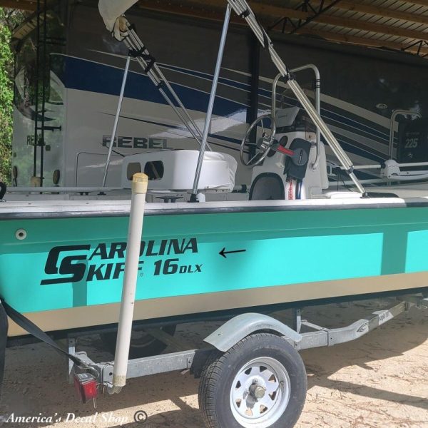 Carolina Skiff 16 DLX Boat Yacht Replacement Decals 2PC Set Vinyl New 30” OEM