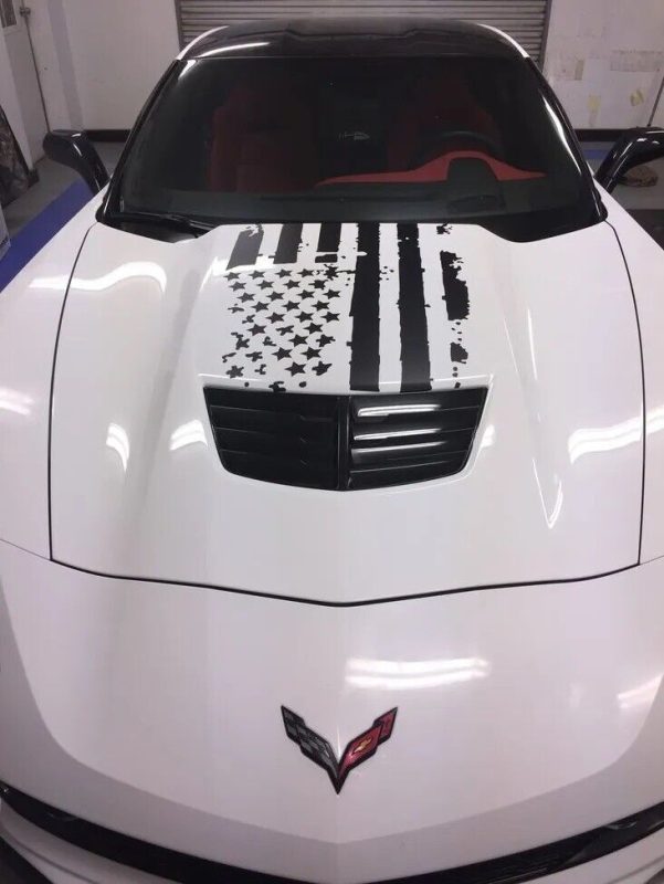 OEM Chevrolet C7 Corvette Distressed Flag Hood Decal Z06 New 1PC Oracle