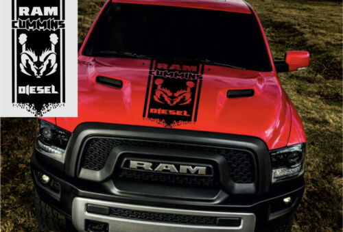 Dodge Ram Cummins Diesel Hood Decal Stripe Graphic 1PC New Fits Mopar Rebel Universal Oracle