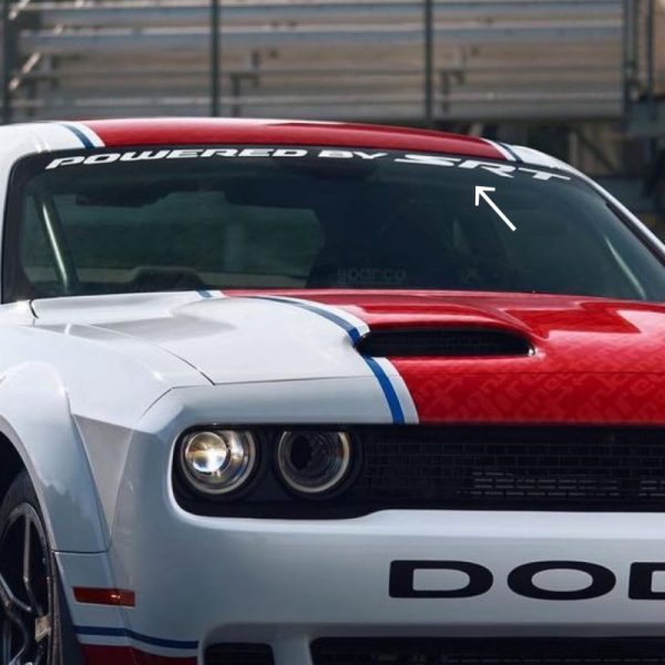 2018-2024 OEM "Powered By SRT" Windshield Decal Banner Fits Dodge Mopar Challenger Charger NEW Limited Stock!