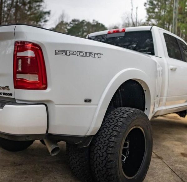 OEM Black Widow Rocky Ridge “Sport” Bedside Outline Decals New 2PC Set Fits Ram F-150 Silverado