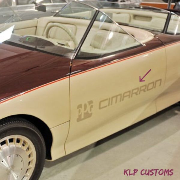 1985 OEM Cadillac PPG Cimarron Concept Car Decal Kit Doors & Rear Bumper 3PC Set New Rare Vintage