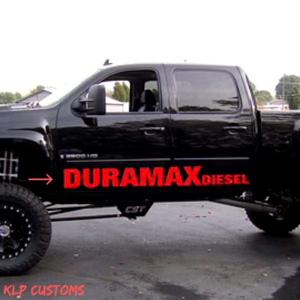 OEM Chevrolet Silverado Duramax Diesel Door Vinyl Custom Decals New 2PC Set BIG! 75”