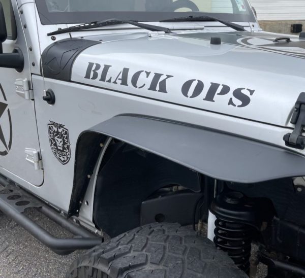 OEM Jeep Black Ops Decal Set Hood & Fender 4PC New Fits Wrangler Rubicon Renegade Gladiator Universal Mopar