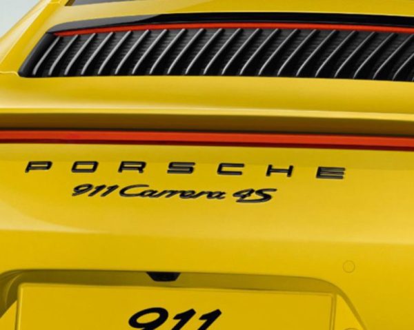 OEM Emblem - "PORSCHE 911 Carrera 4S" in Black Matte 1PC New