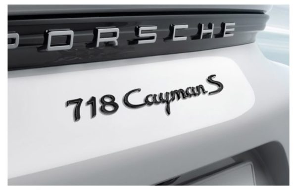 OEM Porsche 718 Cayman S Emblem In Black New