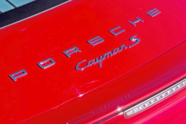 OEM 2014-16 Porsche Cayman S Emblem Set New In Silver