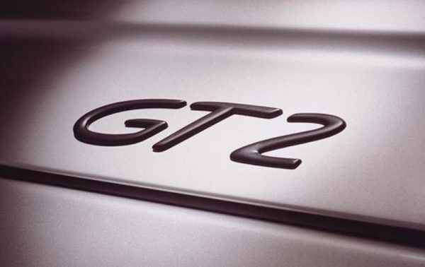 OEM Porsche Emblem - "GT2" in Black