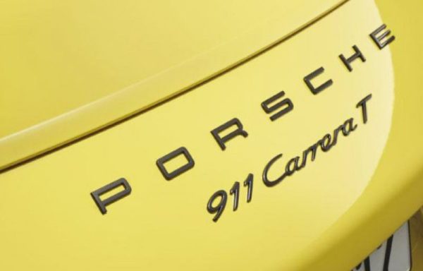 OEM Porsche Emblem - "Carrera" in Agate Grey