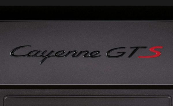 OEM Porsche Emblem - "Cayenne GTS" in Black/Red