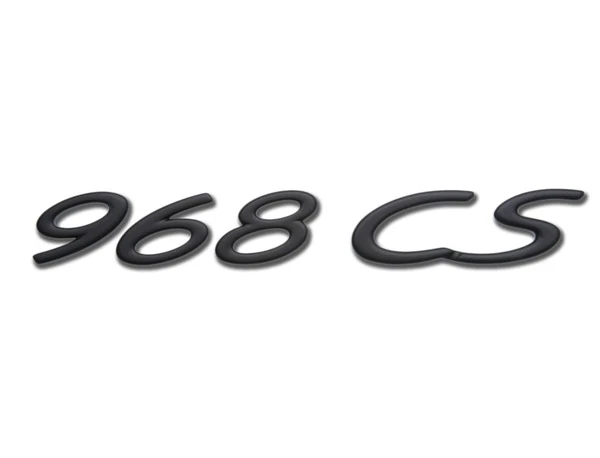 OEM Porsche Emblem - "968 CS" in Black