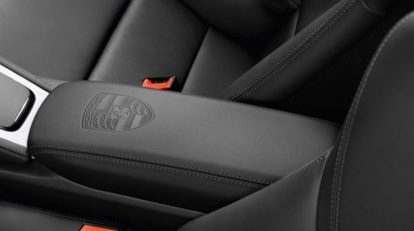 OEM Porsche Carrera Cayman Boxster Console Lid with Crest (991.2 & 718) Black