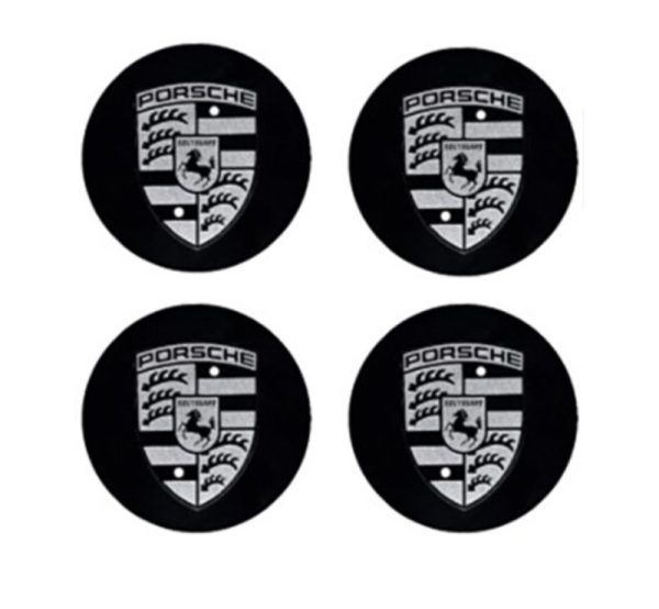 OEM Porsche Silver Crest Emblem Cayenne Offroad Wheel Center Cap Set