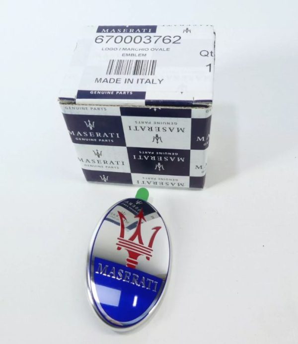 Genuine MPN: 670003762 MASERATI LOGO / MARCHIO OVALE Compatible with Ghibli (2014-2016), Ghibli Emblem