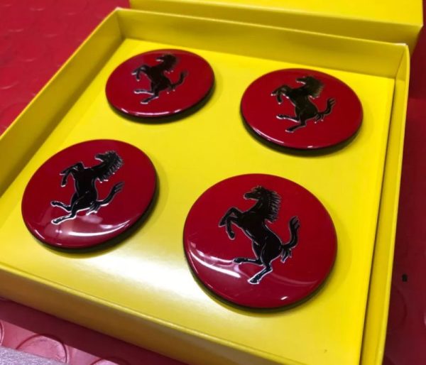 Genuine FERRARI 70004868 Red Wheel Center Cap Kit 4PC Set New 70001465