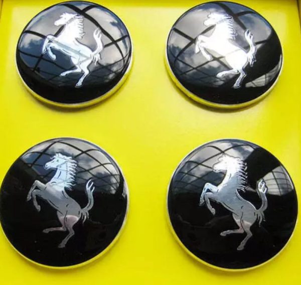 Genuine FERRARI 70001466 Wheel Center Cap Kit (Nero)4PC Set New 70004869
