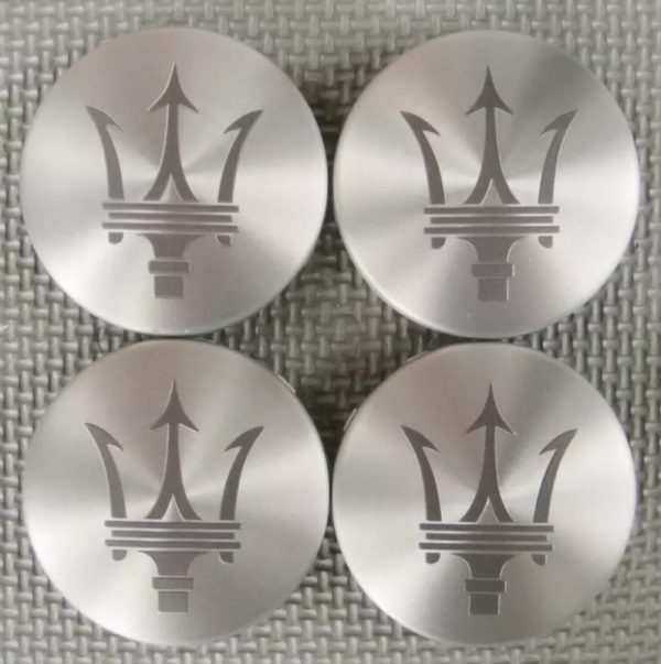 Genuine P/N Maserati 670025651 Apollo Wheel Cap Emblem 4PC Set New Genuine