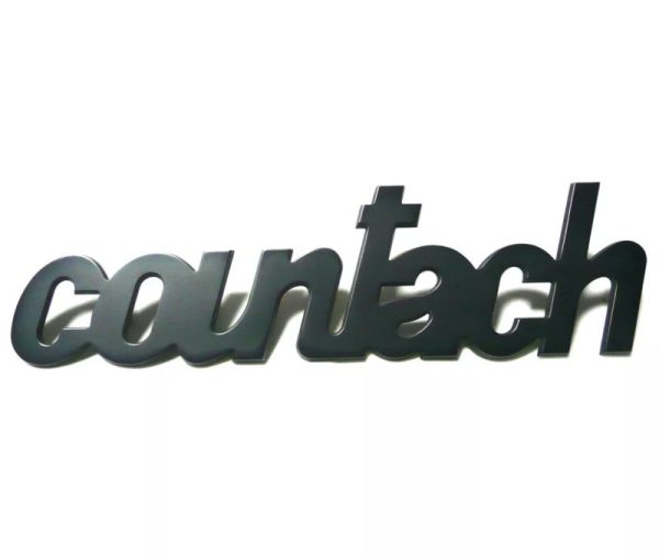 GENUINE OEM 006111345 LAMBORGHINI COUNTACH COUNTACH BLACK MATTEPLATE BADGE EMBLEM NEW